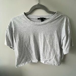 Grey cropped women's tshirt top